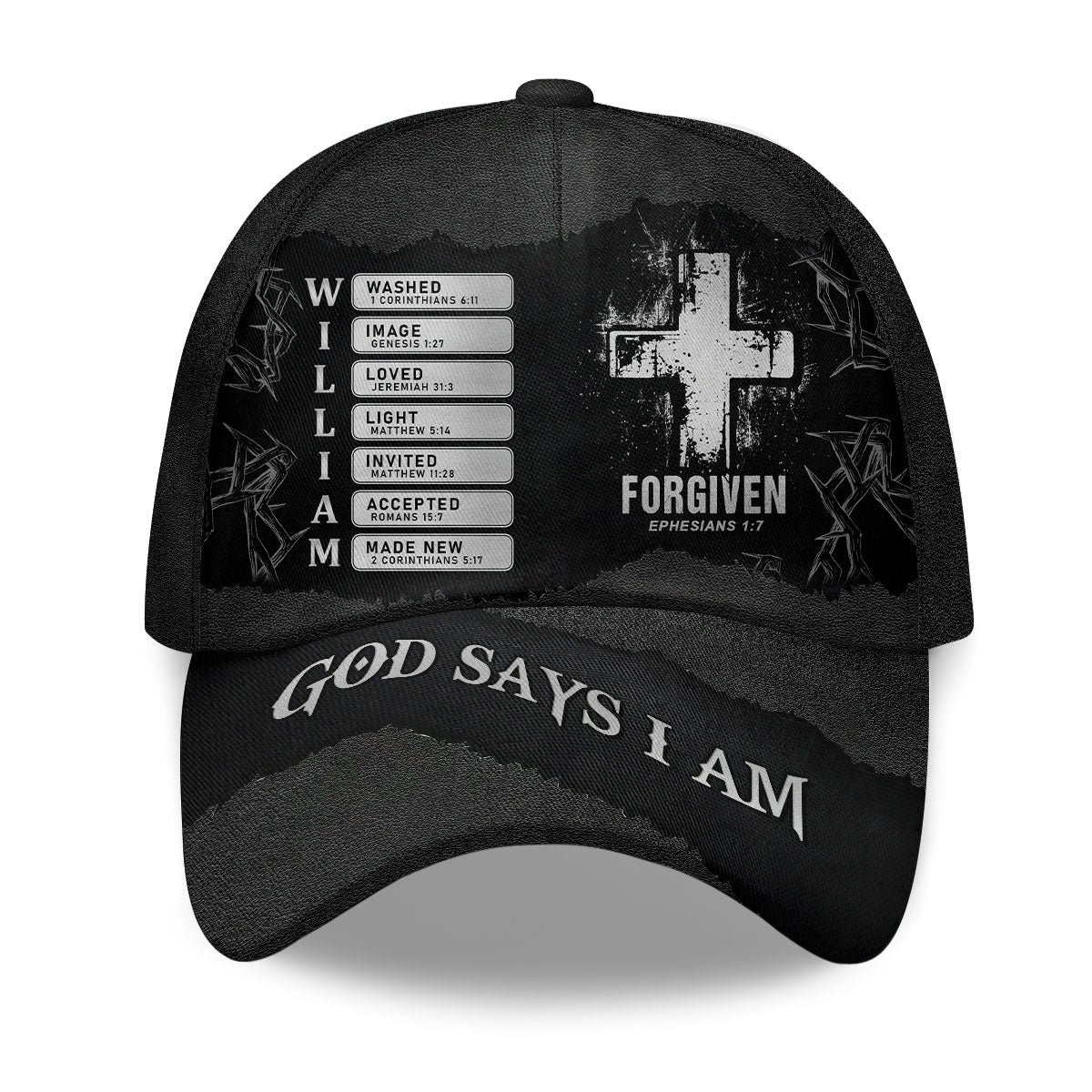 Forgiven Bible Verse | Personalized Classic Cap