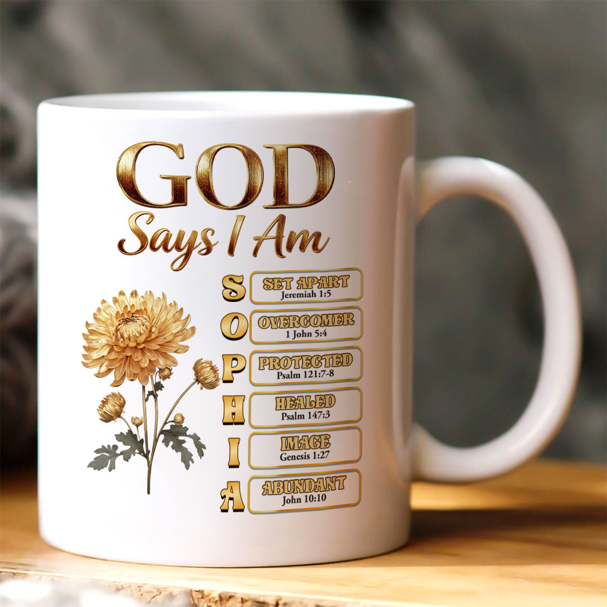 God Says I Am | Personalized Ceramic Coffee Mug