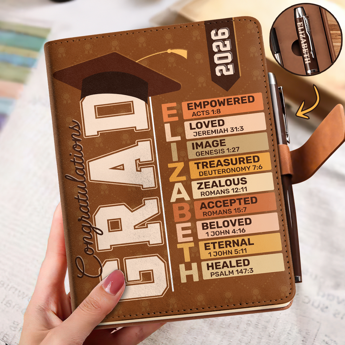 Congratulations Grad  | Personalized Leather Notebook & Pen Set