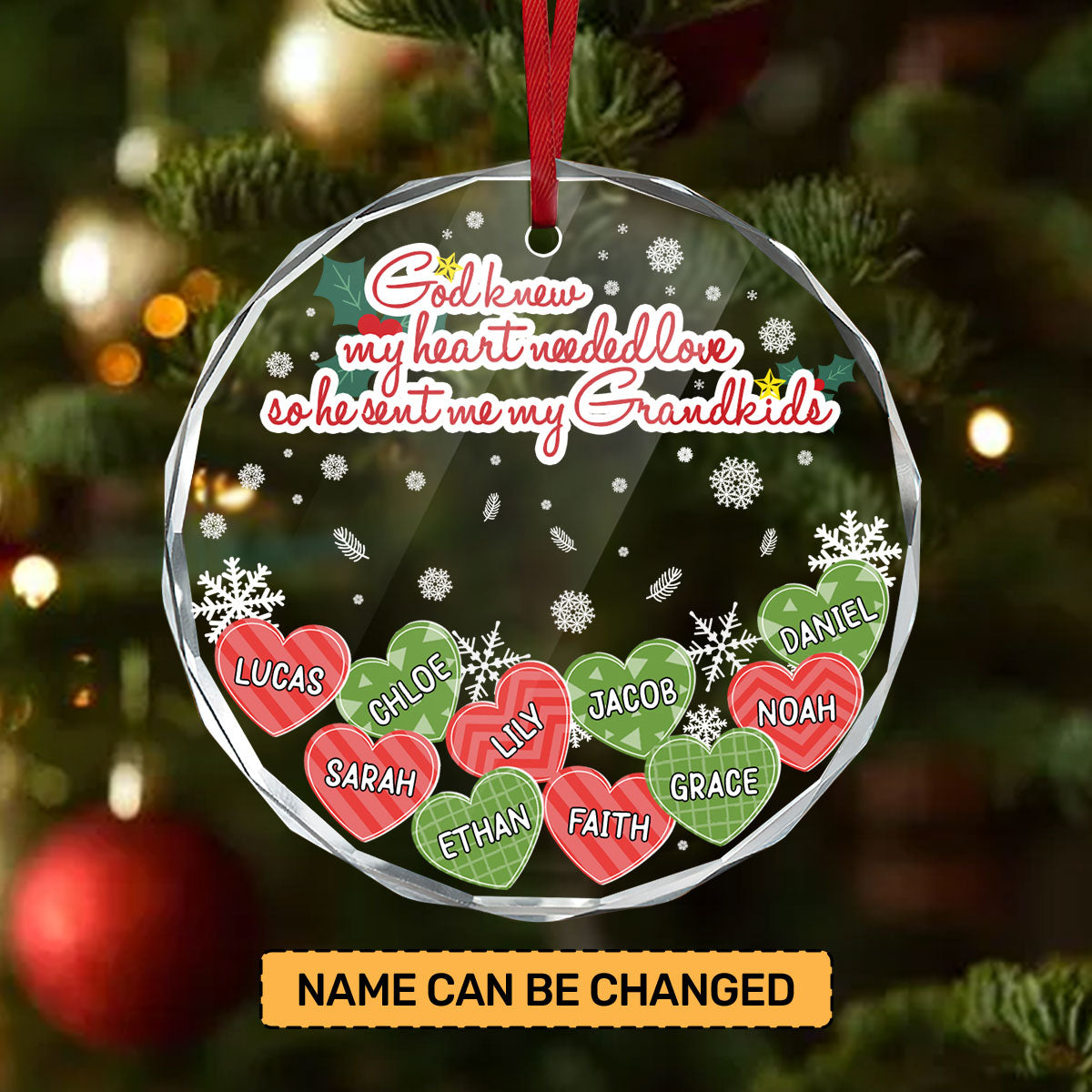 God Knew My Heart Needed Love | Personalized 1-Side Round Glass Ornament JSURGOPHLPA1651M