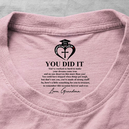 She Believed She Could So She Did Gift For Grandkids | Personalized Shirt With Design Inner Neck