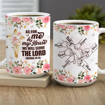 As For Me And My House We Will Serve The Lord | Personalized White Ceramic Mug