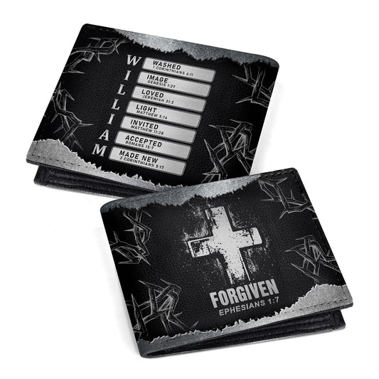 Forgiven Bible Verse | Personalized Folded Wallet For Men