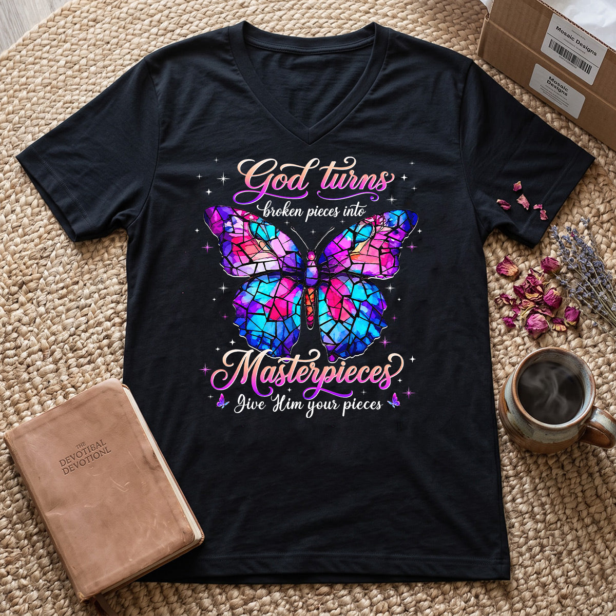 Broken Pieces Into God’s Masterpiece |  Women's V-neck T-shirt
