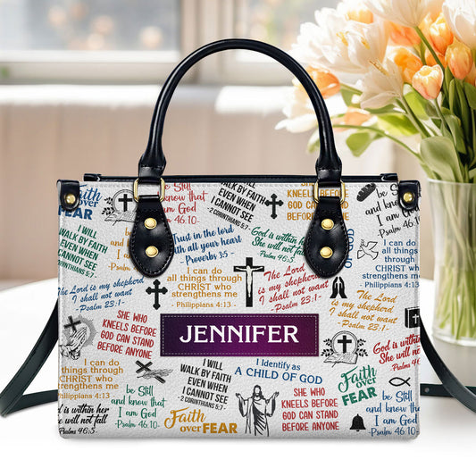 I Will Walk By Faith Even When I Cannot See | Personalized Leather Handbag