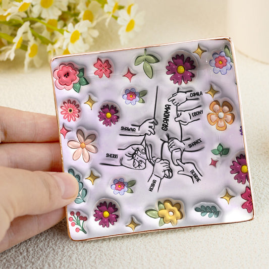 Family Over Everything | Personalized Ceramic Ring Dish Square