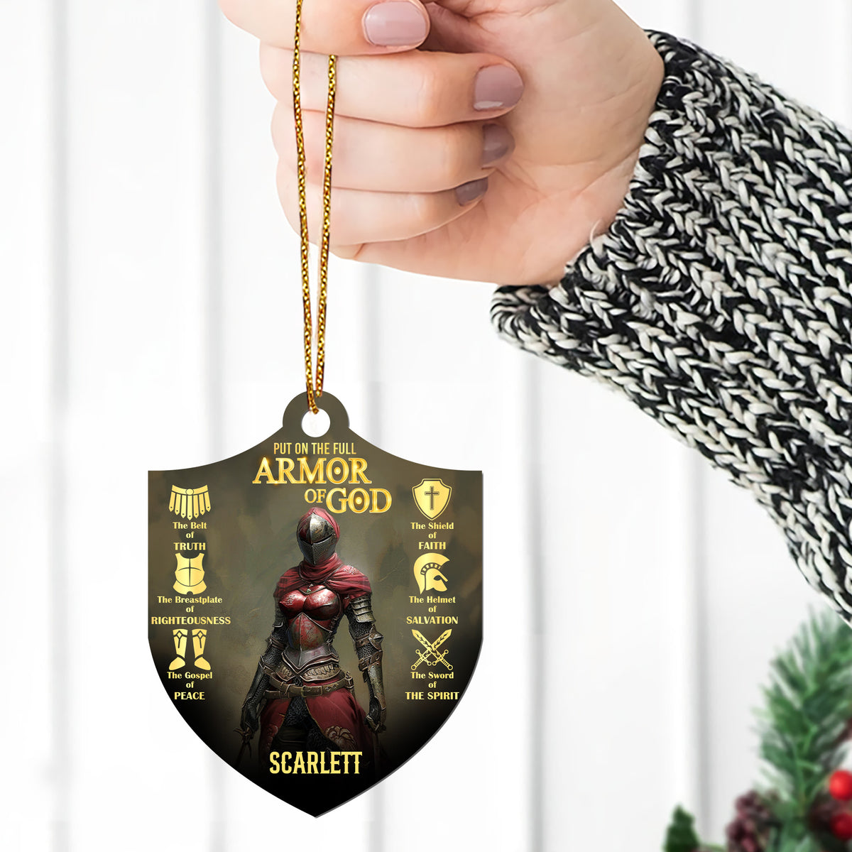 Put On The Full Armor Of God | Personalized 1-Side Acrylic Ornament JSACOHLTN1747L
