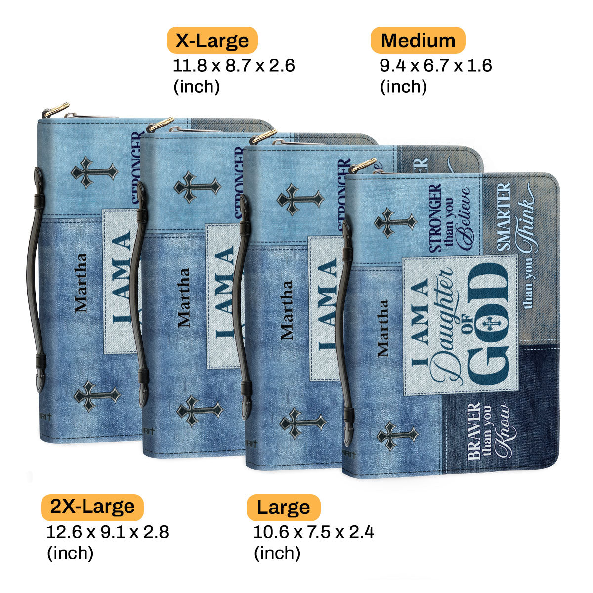 Jesuspirit | Personalized Leather Bible Cover | I Am A Daughter Of God BCM764
