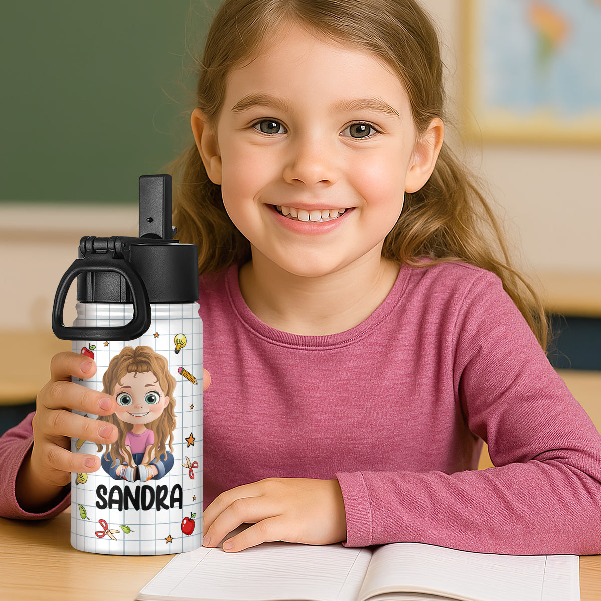 I'm Kind I'm Brave | Personalized Kids Stainless Steel Water Bottle