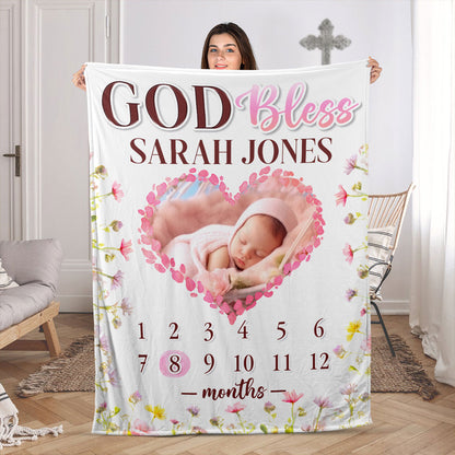 Cute Gift For Baby Kids Newborn Baby | Personalized Fleece Blanket JSFBHLHA1779M
