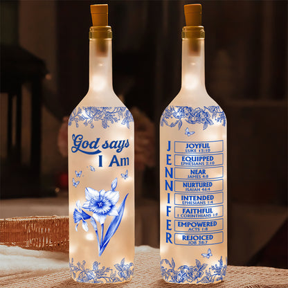 God Says I Am | Personalized Bottle Lamp