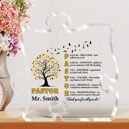 Pastor  | Personalized Custom Shaped Squared Acrylic Plaque