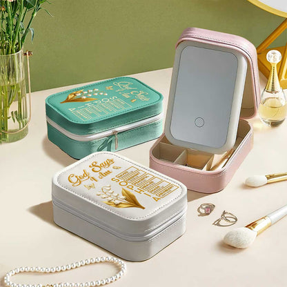 God Says I Am | Personalized Custom Jewelry Box With LED Mirror