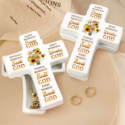 Every Moment Thank God |  Cross Jewelry Box