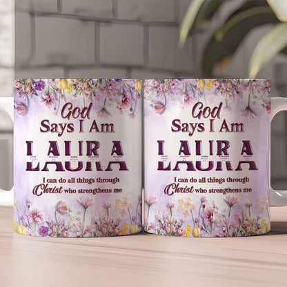 God Says I Am | Personalized Ceramic Coffee Mug
