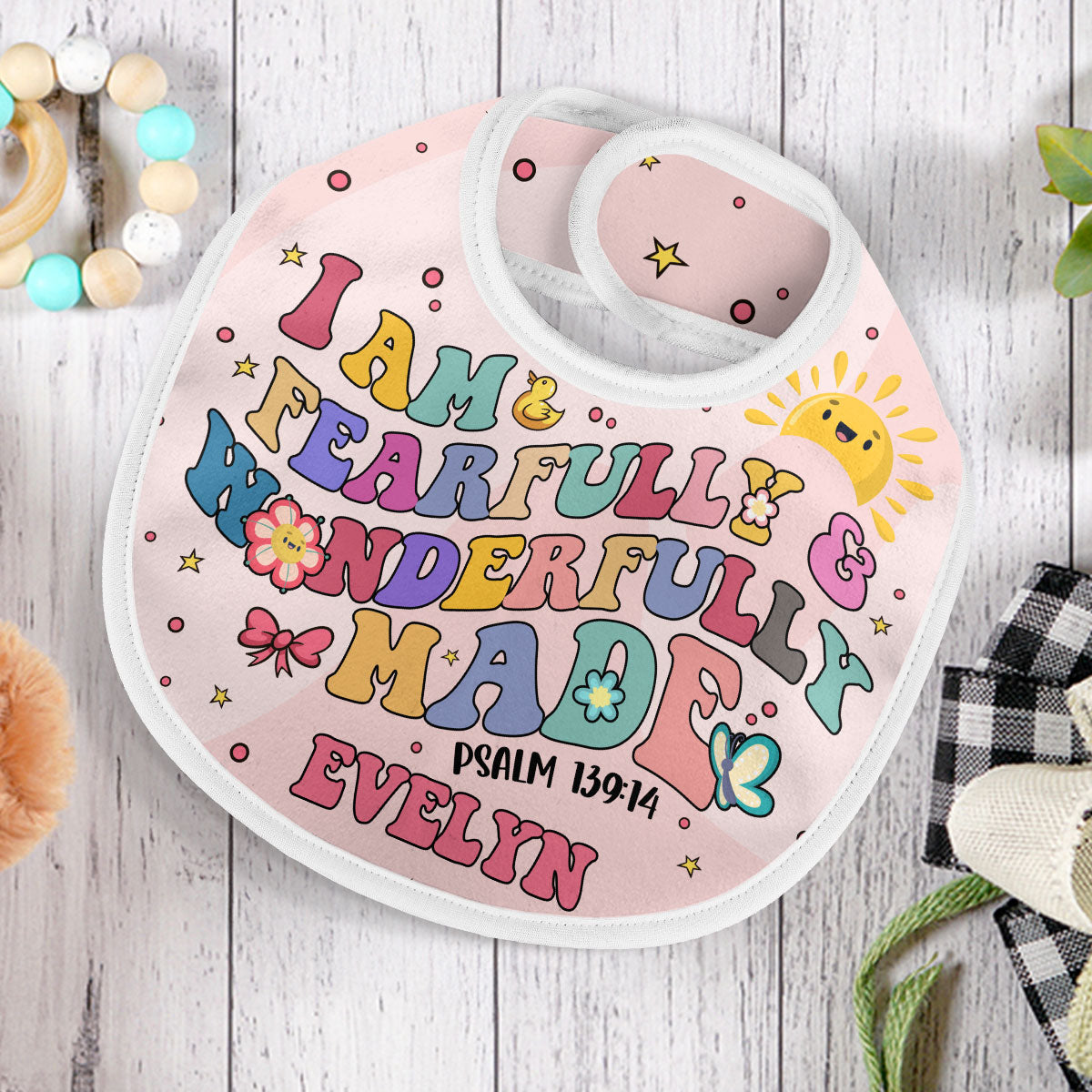 I Am Fearfully And Wonderfully Made | Personalized Baby Bib