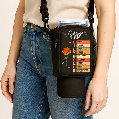 God Says I Am | Personalized Tumbler Holder Bag