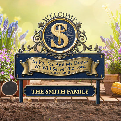As For Me And My House We Will Serve The Lord | Personalized Metal Garden Stake