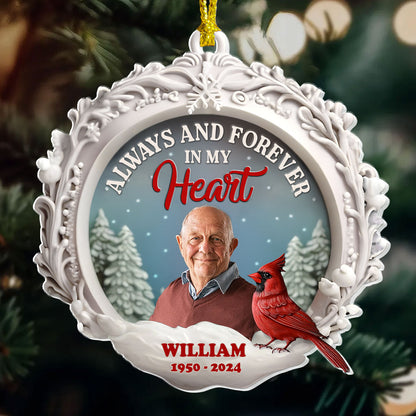 Always And Forever In My Heart | Personalized 1-Side Acrylic Ornament