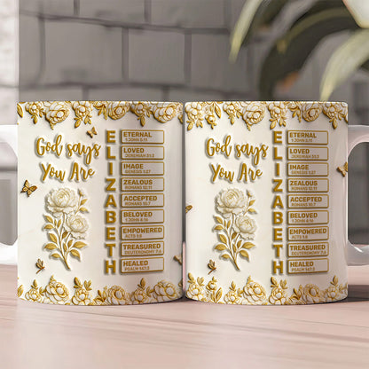 God Says I Am | Personalized Ceramic Coffee Mug
