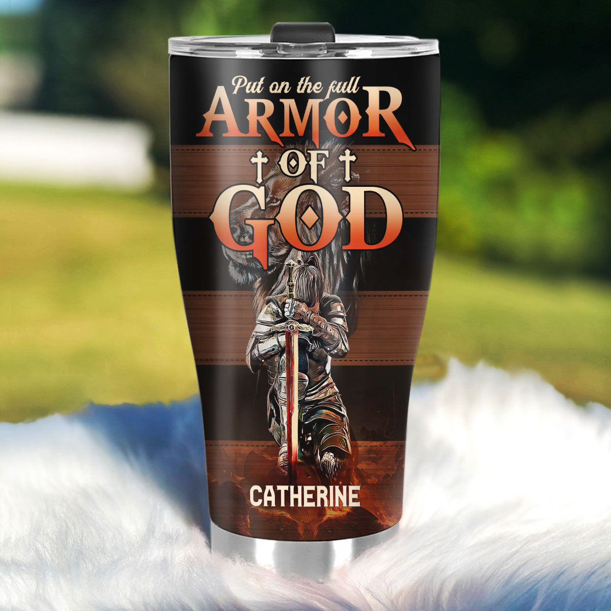 Put On The Full Armor Of God | Personalized Stainless Steel Tumbler JSSSTM1028