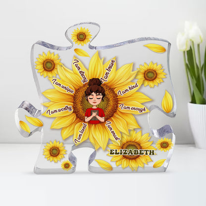 I Am Strong I Am Brave I Am Kind | Personalized Custom Shaped Squared Acrylic Plaque JSAPPHLHA1851TA