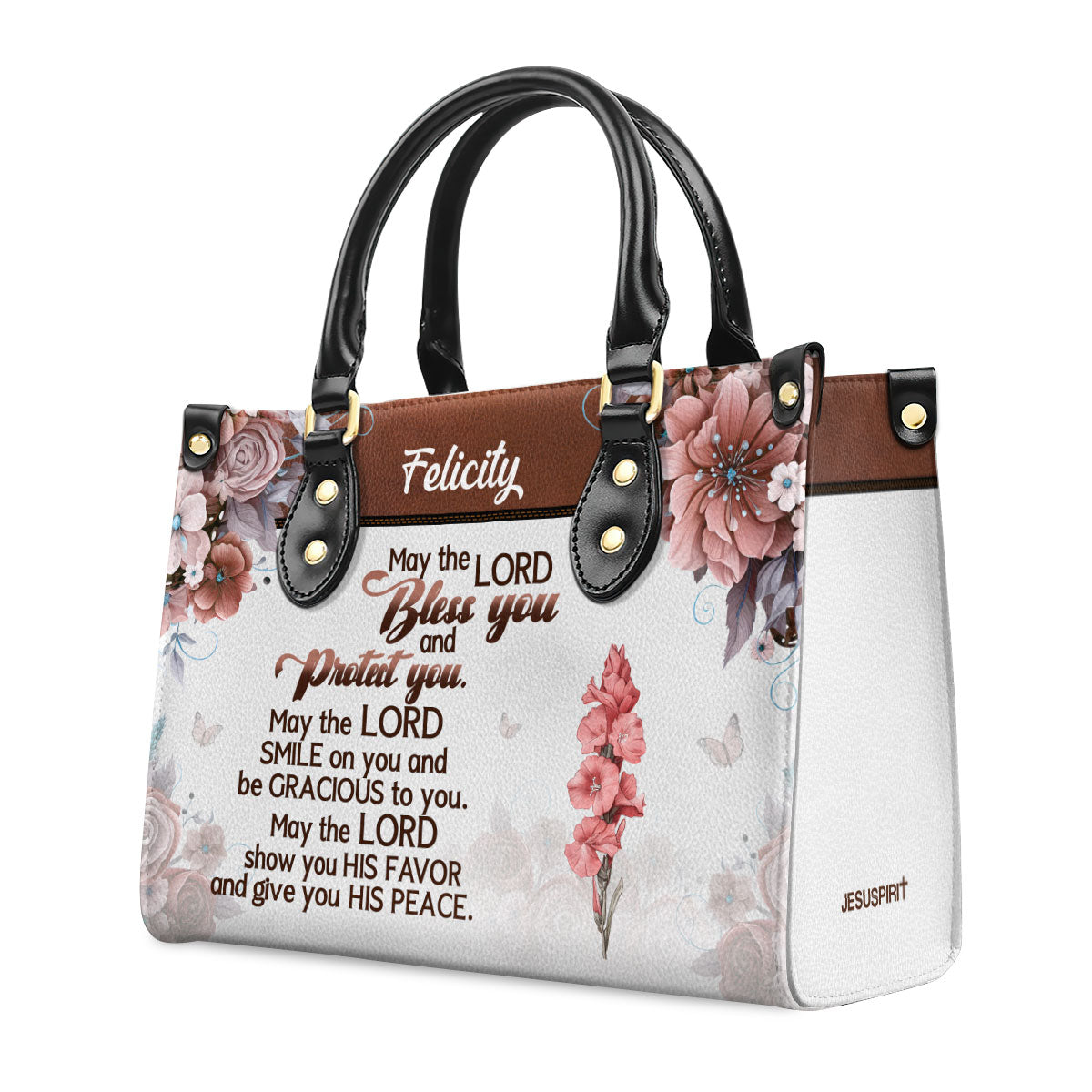 May The Lord Bless You And Protect You | Personalized Leather Handbag