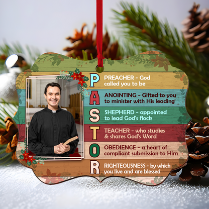 Pastor Preacher Anointing Shepherd Teacher Obedience Righteoussness | Personalized Cutout & Print 2 Sides Wood Ornament JSCWO2SPM2390T