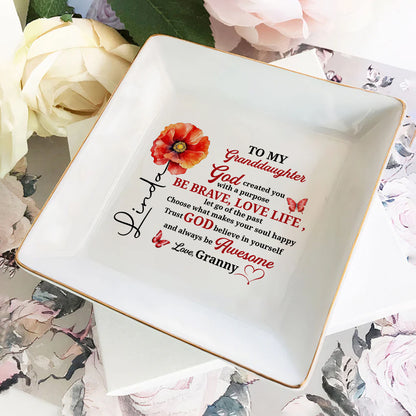 To My Daughter | Personalized Square Shaped Jewelry Dish