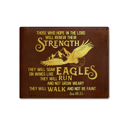 Those Who Hope In The Lord Will Renew Their Strength | Personalized Folded Wallet For Men