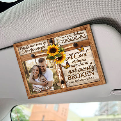A Cord Of Three Strands Is Not Easily Broken Custom Photo | Personalized Car Visor Clip