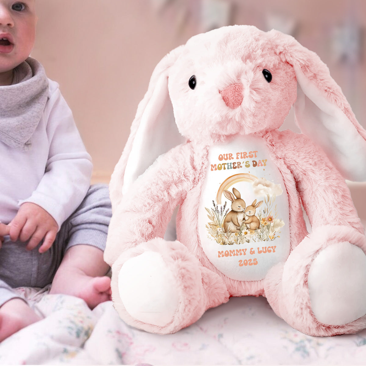 Our First Mother's Day - Personalized Stuffed Bunny