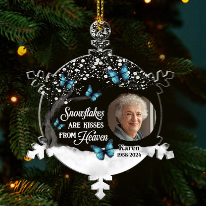 Snowflakes Are Kisses From Heaven | Personalized 1-Side Acrylic Ornament JSACOPTN2542T