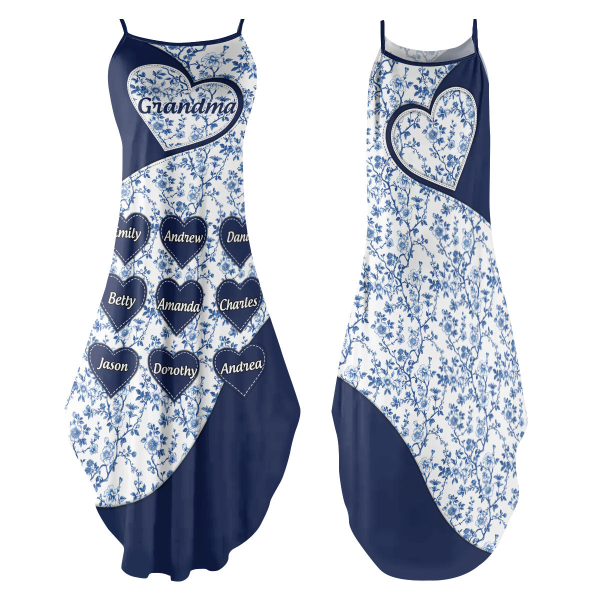 Grandma Mom Toile De Jouy | Personalized Maxi Dress