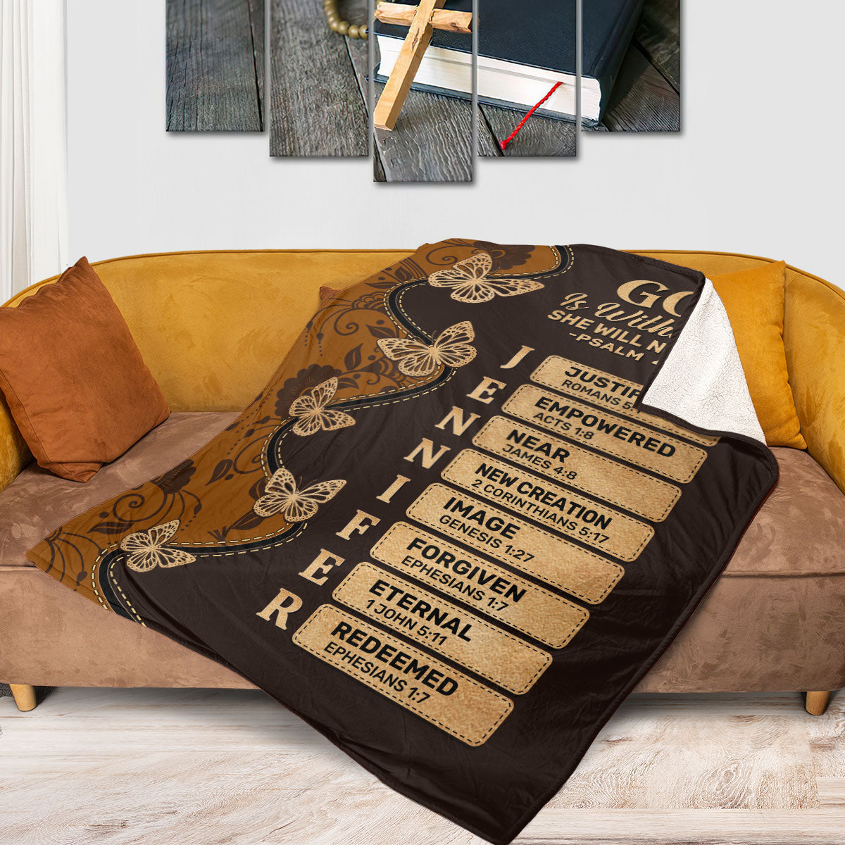 God Is Within Her She Will Not Fall | Personalized Fleece Blanket