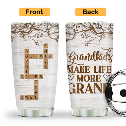 Grandchildren Make Life More Grand | Personalized Stainless Steel Tumbler