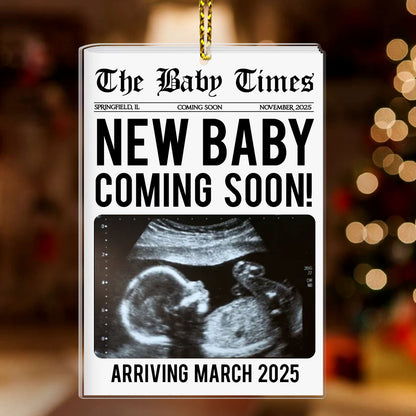 New Baby Is Coming | Personalized 1-Side Acrylic Ornament JSACOPN2723L