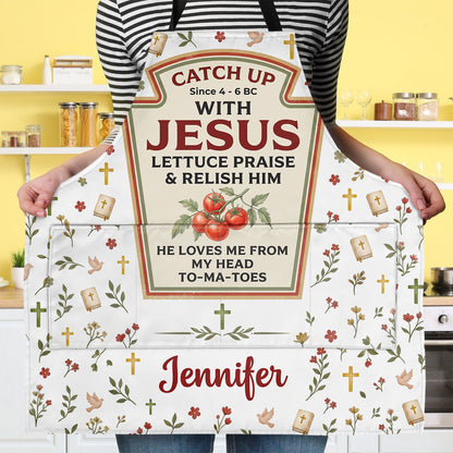 He Loves Me From My Head Tomatoes | Personalized Apron With Pocket