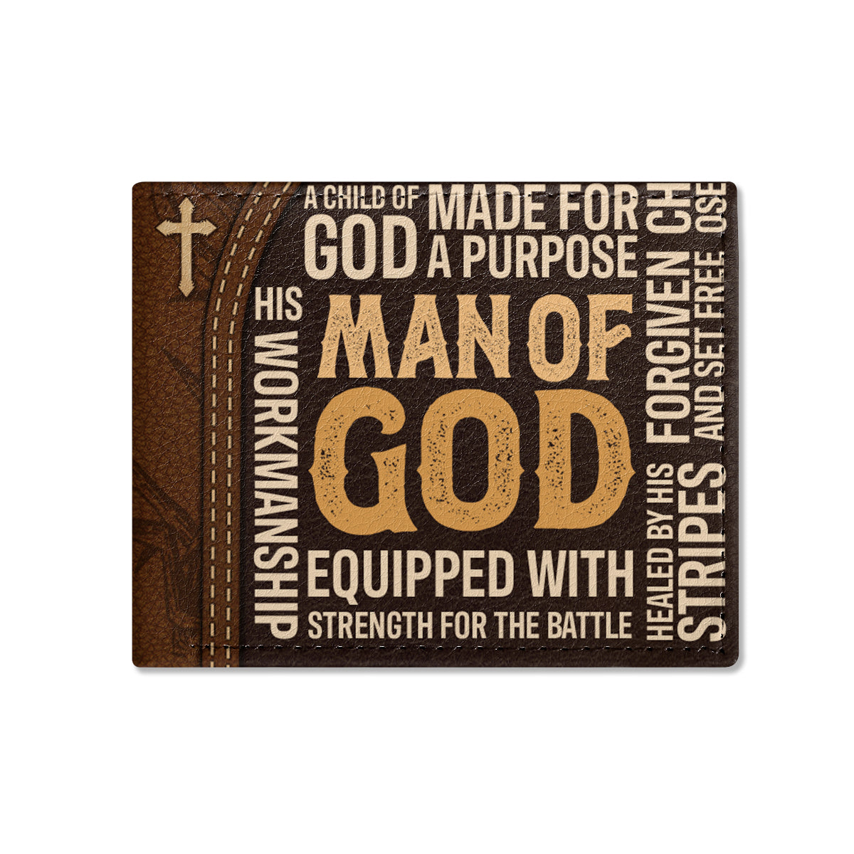 Man Of God | Personalized Leather Folded Wallet