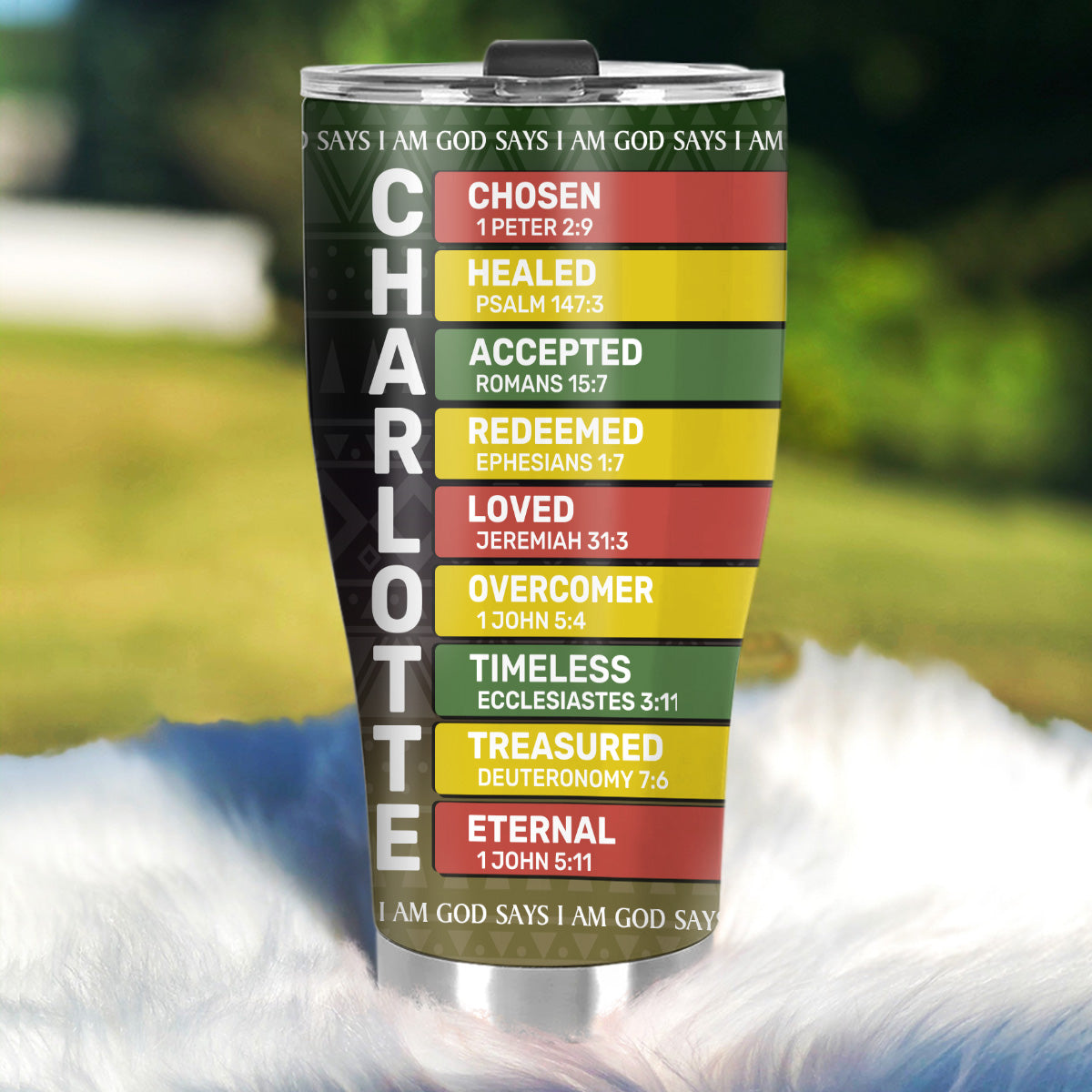 God Says I Am | Personalized Stainless Steel Tumbler