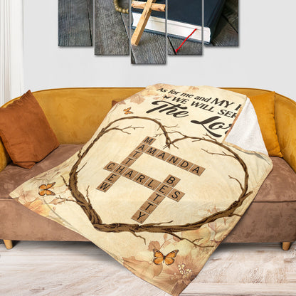 Family Heart Tree Crossword Puzzle | Personalized Fleece Blanket