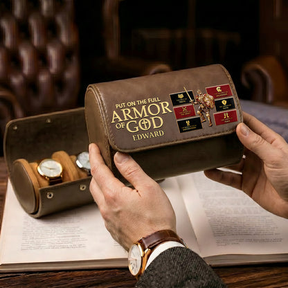 Put On The Full Armor Of God | Personalized Leather Watch Case