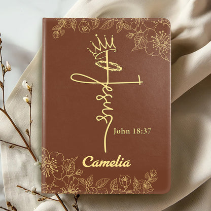 Jesus Is King John 18:37 | Personalized Leather Cover Notebook