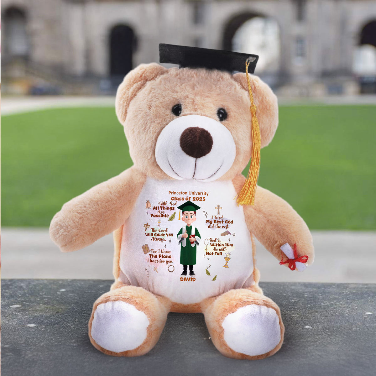 With God All Things Are Possible | Personalized Graduation Teddy Bear