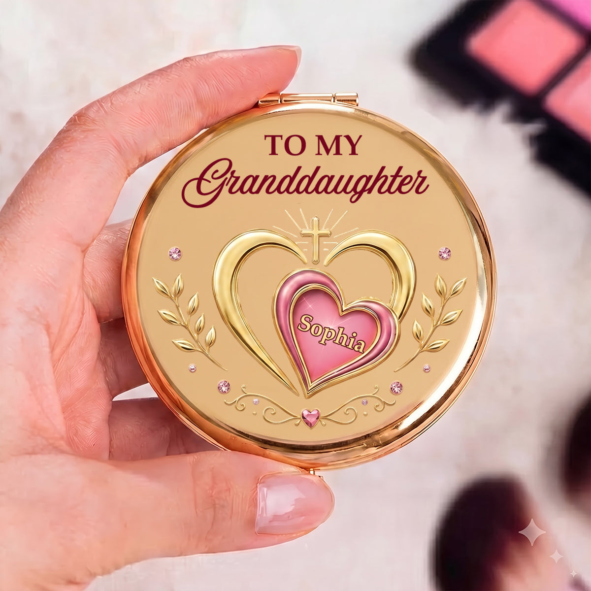 I Love You More Than Anything In The World | Personalized Circle Metallic Mirror