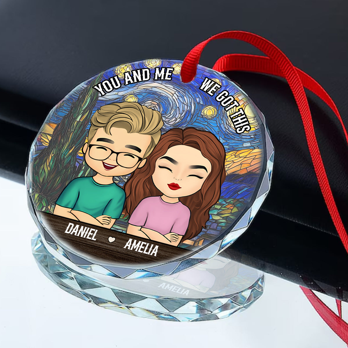 You And Me We Got This | Personalized 1-Side Round Glass Ornament JSURGOPPTN1660D