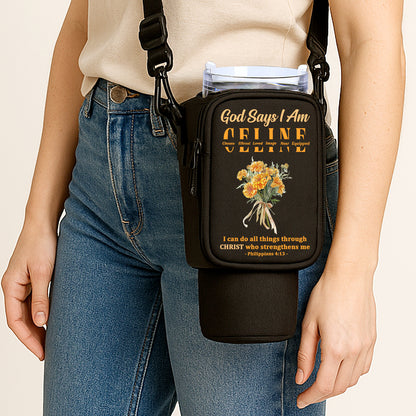 God Says I Am | Personalized Tumbler Holder Bag