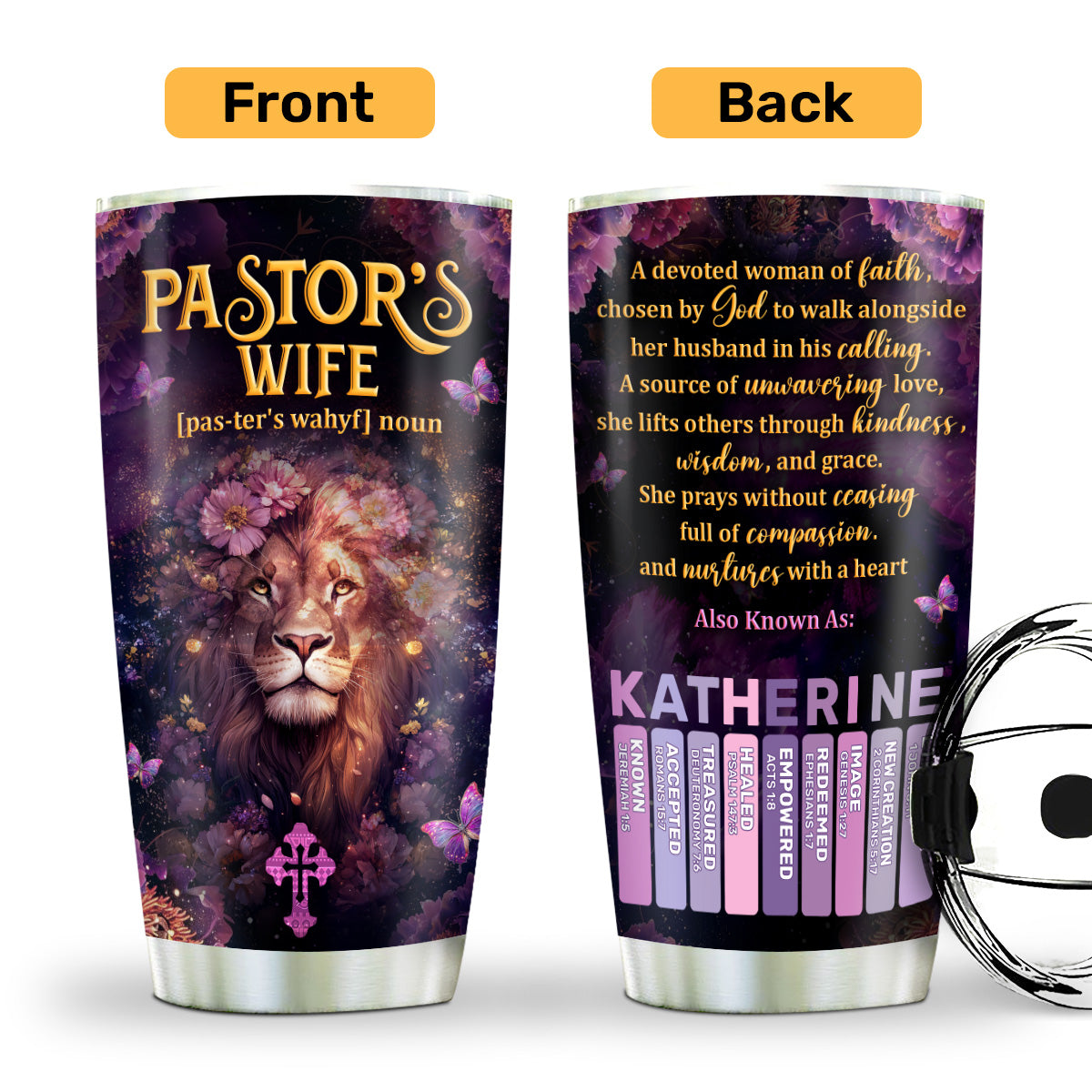 Pastor's Wife Appreciation Gift | Personalized Stainless Steel Tumbler