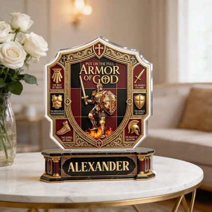 Put On The Full Armor Of God | Personalized Custom Shaped Acrylic Plaque