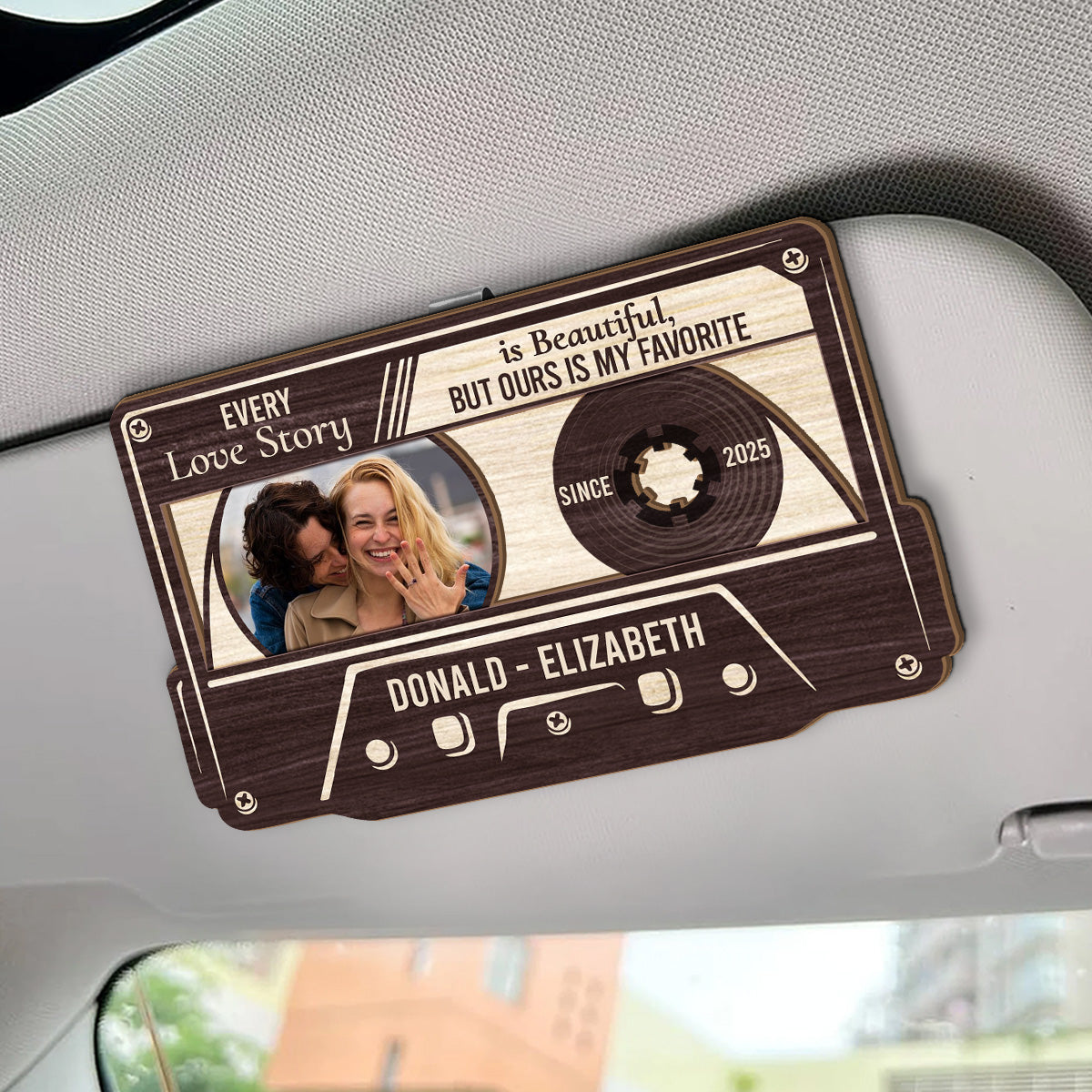 Every Love Story Is Beautiful, But Ours Is My Favorite | Personalized Car Visor Clip
